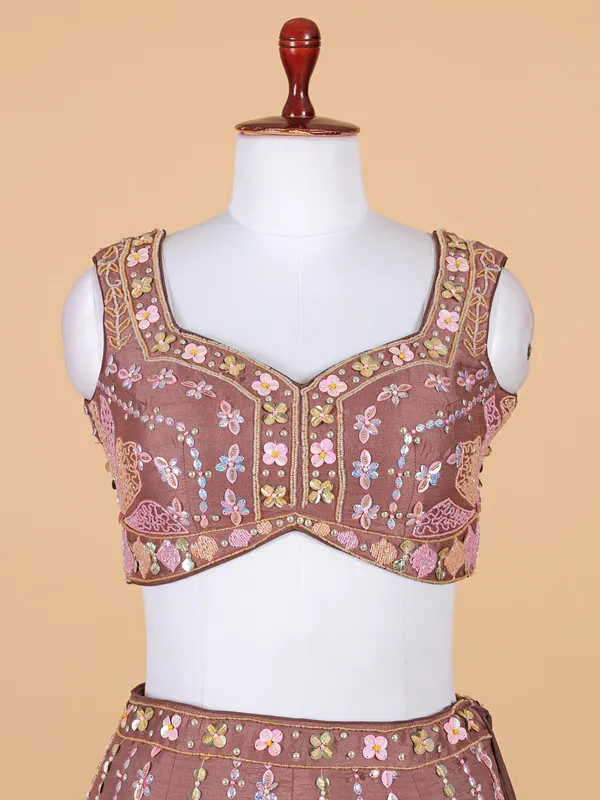 Glamorous coffee silk lehenga choli