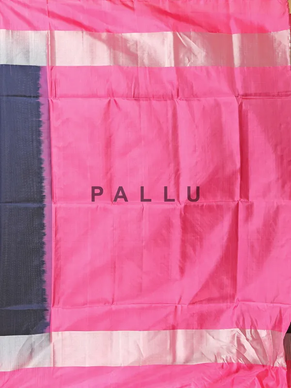 Glamorous pink and navy silk saree
