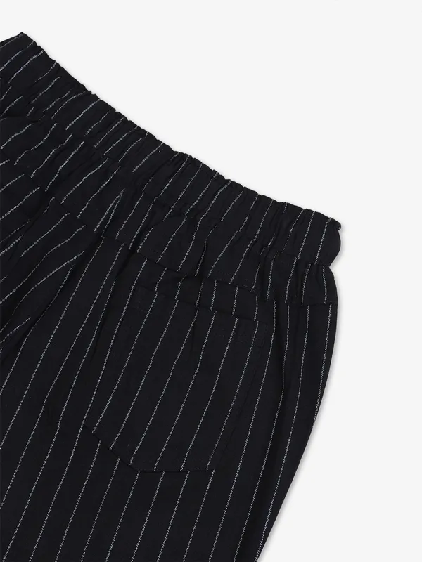 GLOBAL REPUBLIC black cotton stripe pant