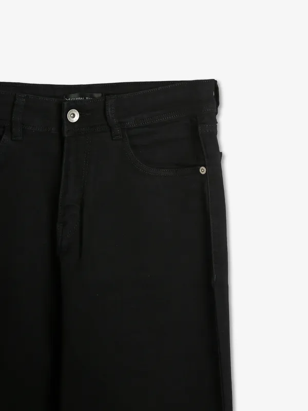 Global Republic black solid straight fit jeans