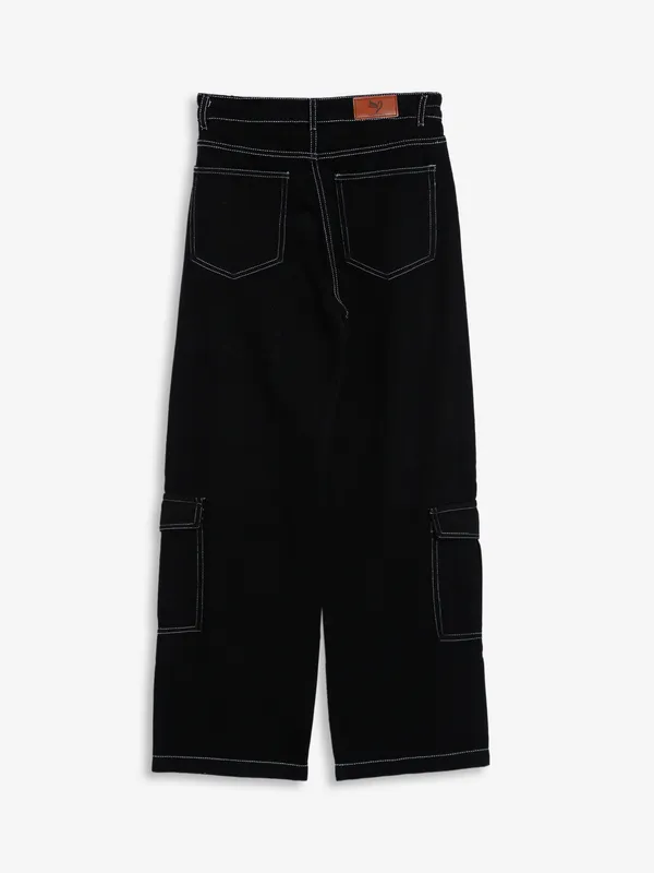 Global Republic black straight jeans