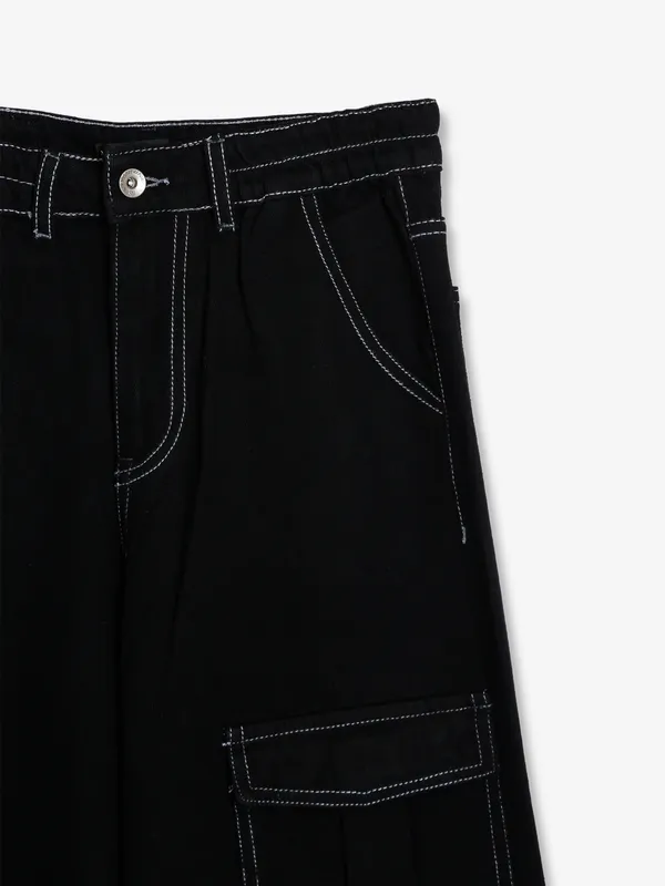 Global Republic black straight jeans