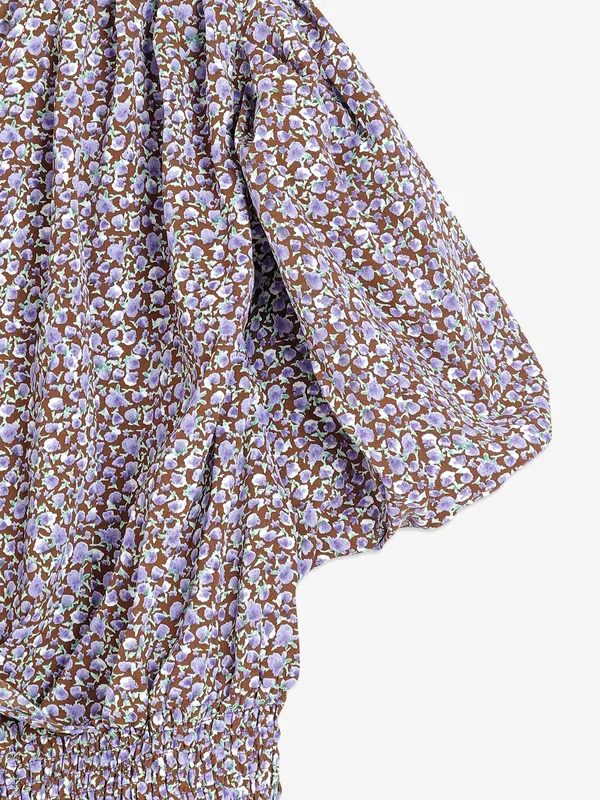 Global Republic brown and purple printed crop top