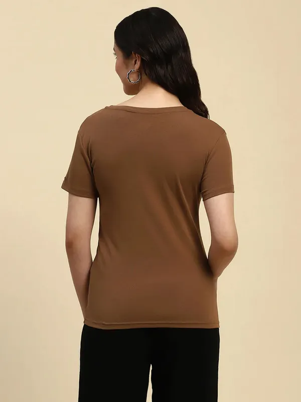 GLOBAL REPUBLIC brown cotton t-shirt