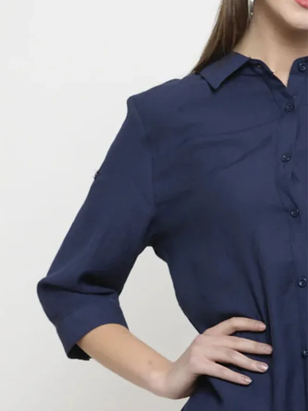 GLOBAL REPUBLIC cotton navy shirt