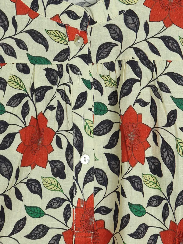 GLOBAL REPUBLIC cream floral printed top