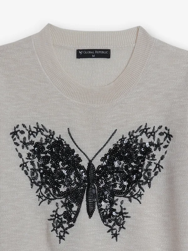 GLOBAL REPUBLIC cream viscose top