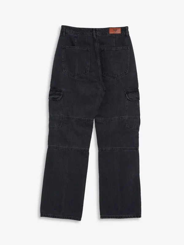 Global Republic dark grey cargo jeans