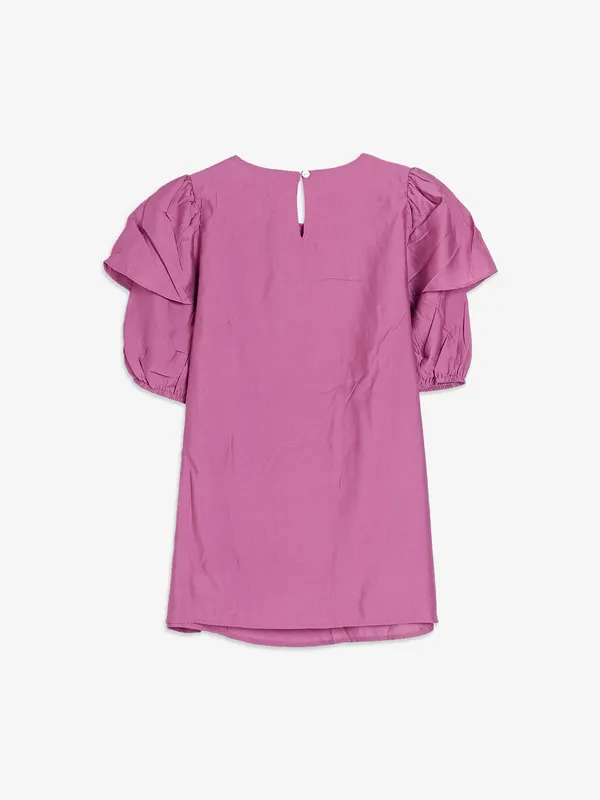 Global Republic dark pink cotton plain top