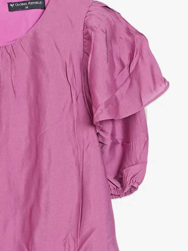 Global Republic dark pink cotton plain top