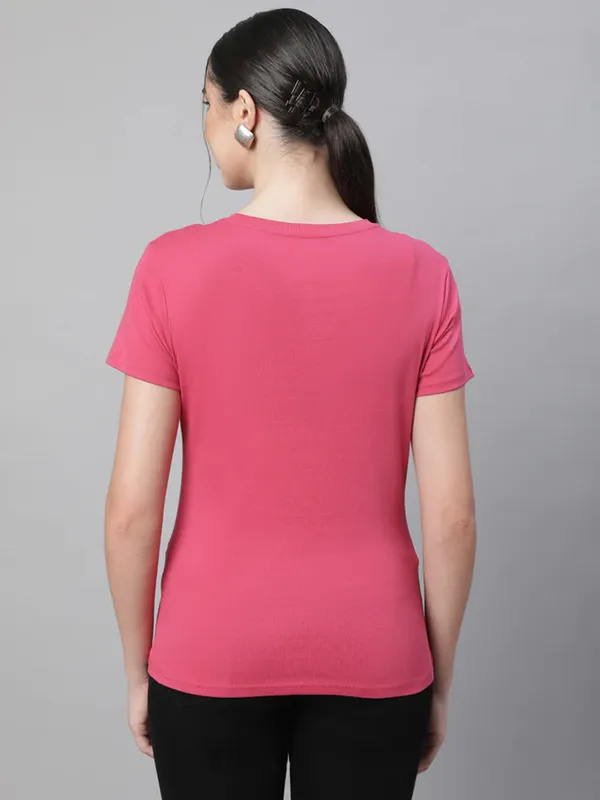 Global Republic dark pink cotton t shirt