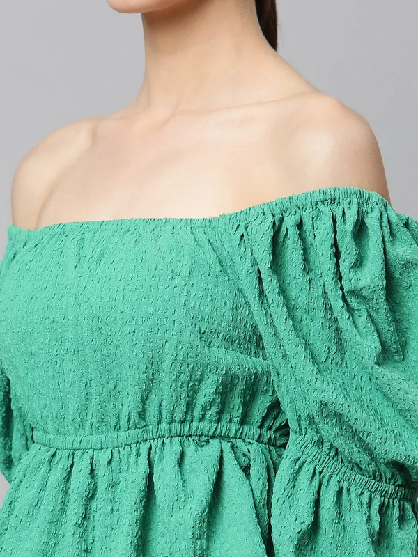 GLOBAL REPUBLIC green peplum top