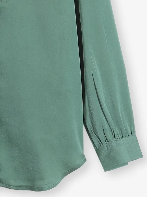 GLOBAL REPUBLIC green satin shirt