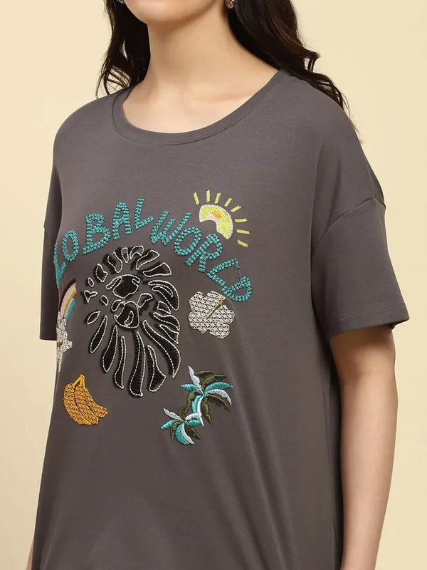 GLOBAL REPUBLIC grey cotton t-shirt