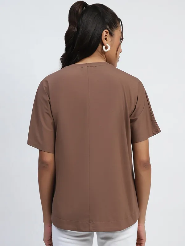 GLOBAL REPUBLIC light brown cotton t-shirt