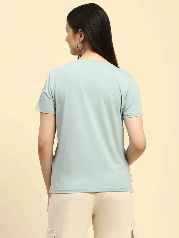 GLOBAL REPUBLIC mint green cotton t-shirt