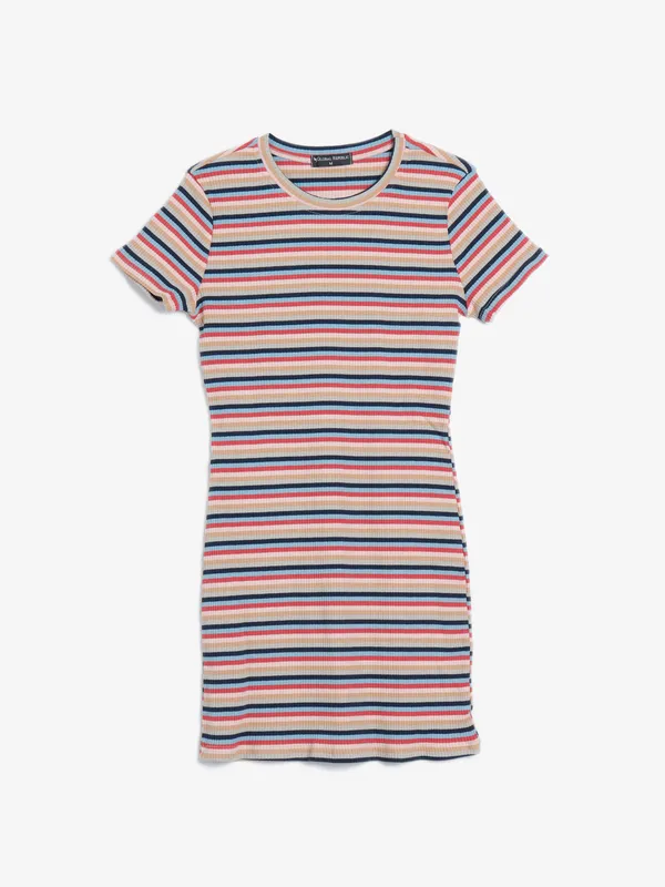 Global Republic multi color stripe knitted dress
