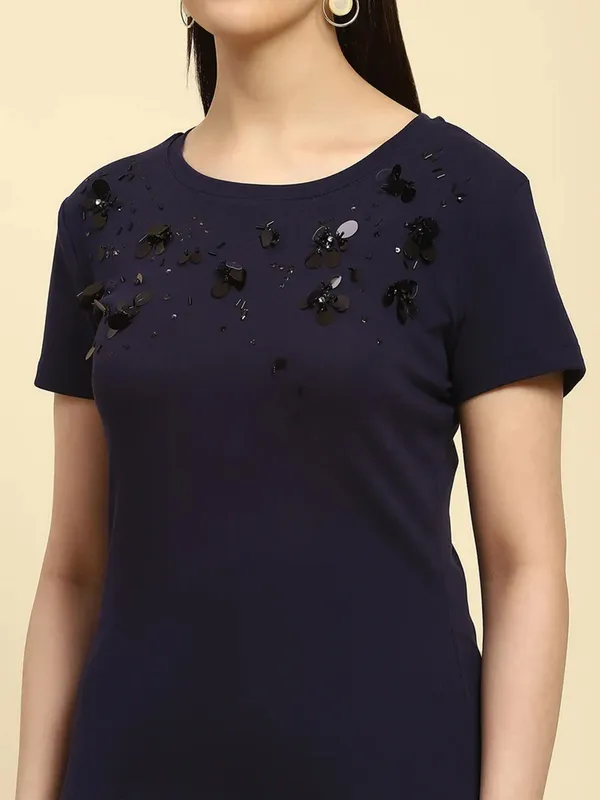 GLOBAL REPUBLIC navy cotton t-shirt