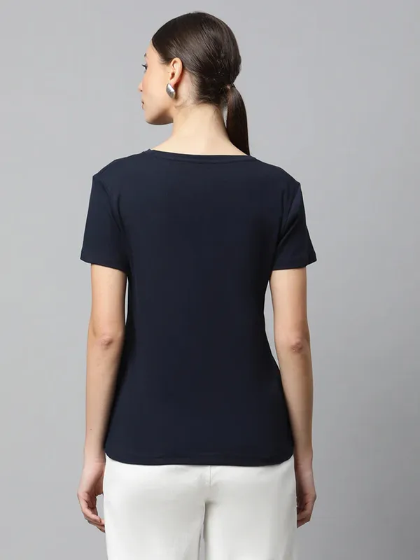 Global Republic navy printed t shirt