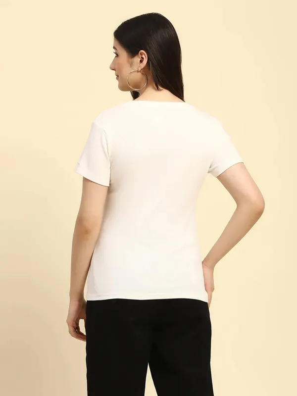 GLOBAL REPUBLIC off white t-shirt in cotton