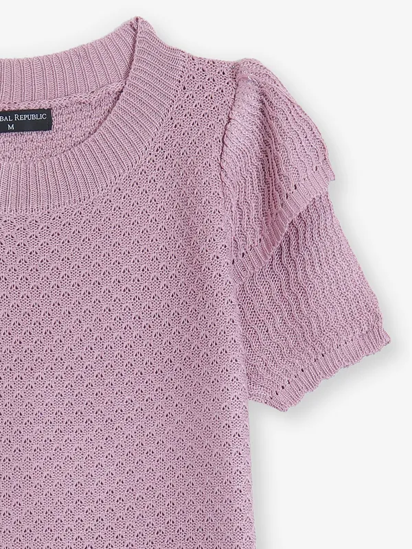 GLOBAL REPUBLIC onion pink viscose top