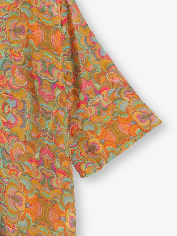 GLOBAL REPUBLIC orange printed top