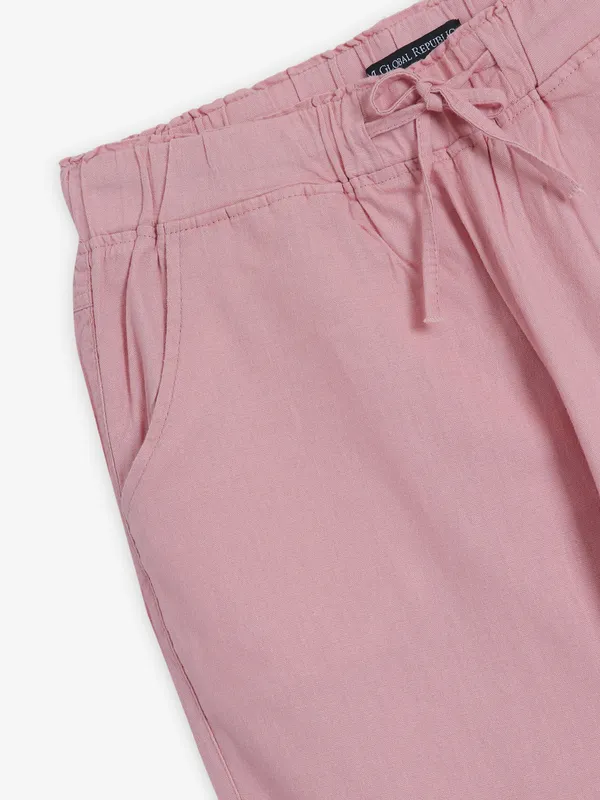 GLOBAL REPUBLIC pink cotton solid pant