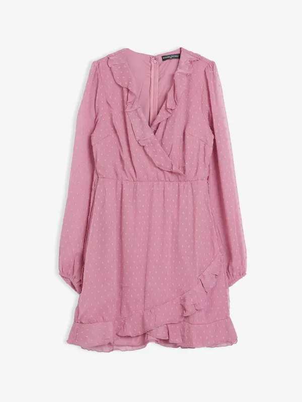 Global Republic pink georgette midi dress