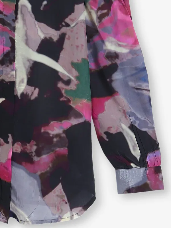 GLOBAL REPUBLIC printed black silk shirt