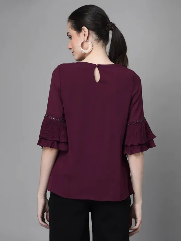 Global Republic purple georgette top