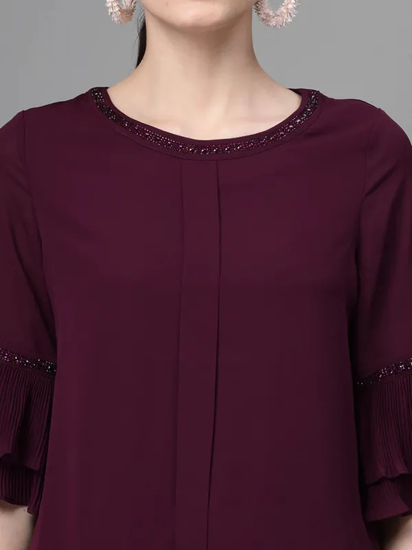 Global Republic purple georgette top