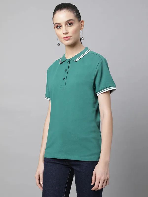 Global Republic rama green plain t shirt