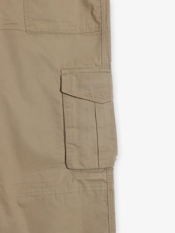 GLOBAL REPUBLIC solid khaki cargo jeans