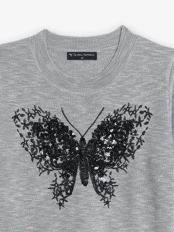 GLOBAL REPUBLIC viscose grey top