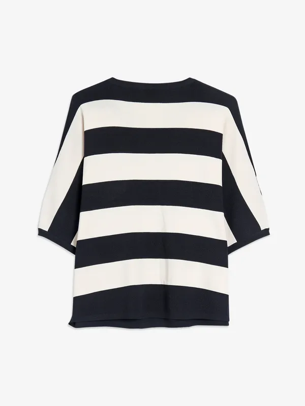 Global Republic white and black stripe top