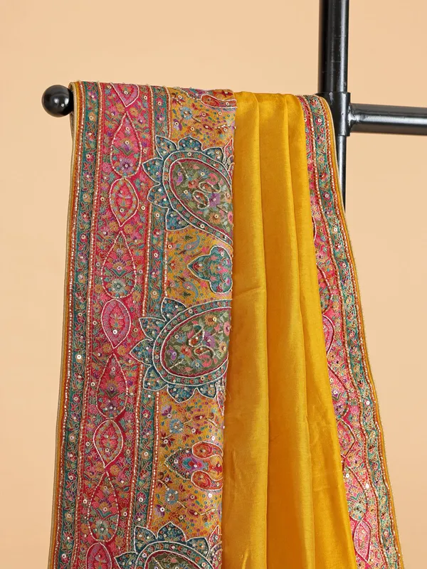 Glorious yellow saree with heavy work