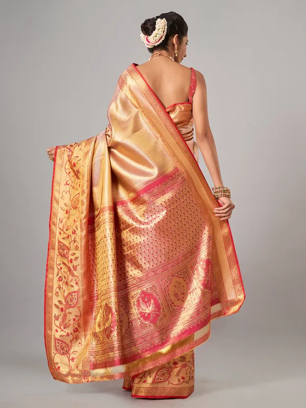 Gold kanjivaram silk saree