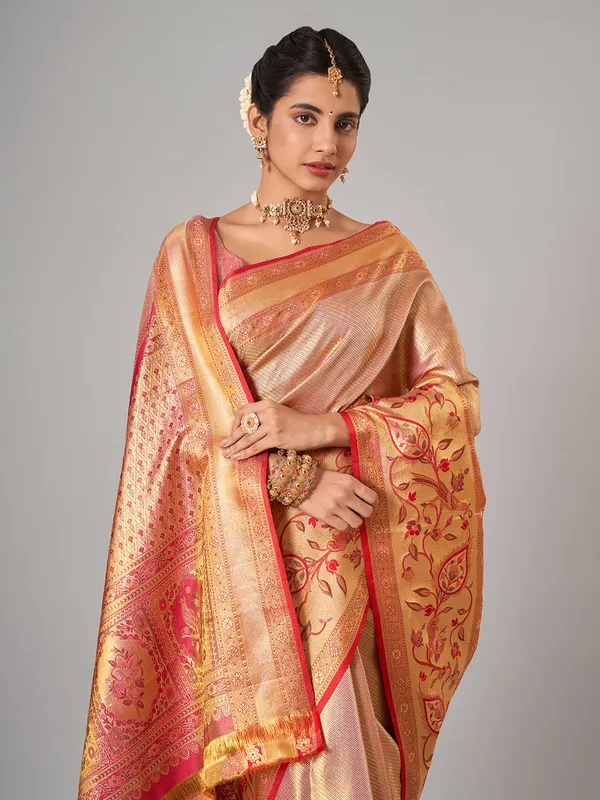 Gold kanjivaram silk saree