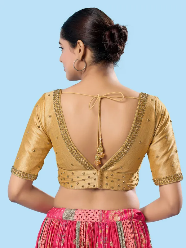 Gold mulbury silk blouse
