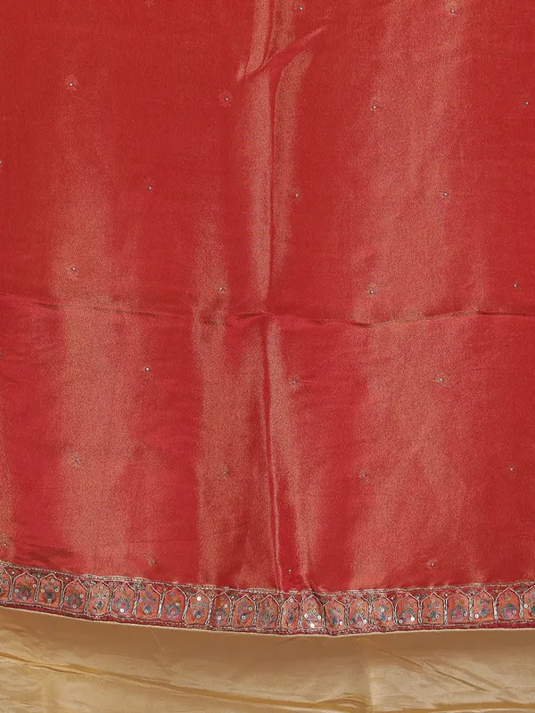 Gold pashmina silk saree for wedding glamour