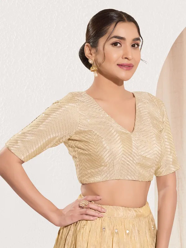 Gold sequins ready made blouse
