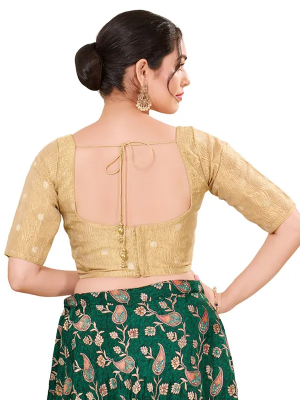Golden cotton silk ready made blouse