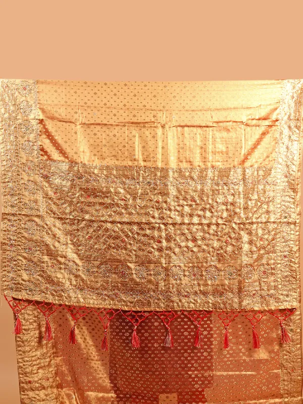 Golden kanjivaram tissue silk saree