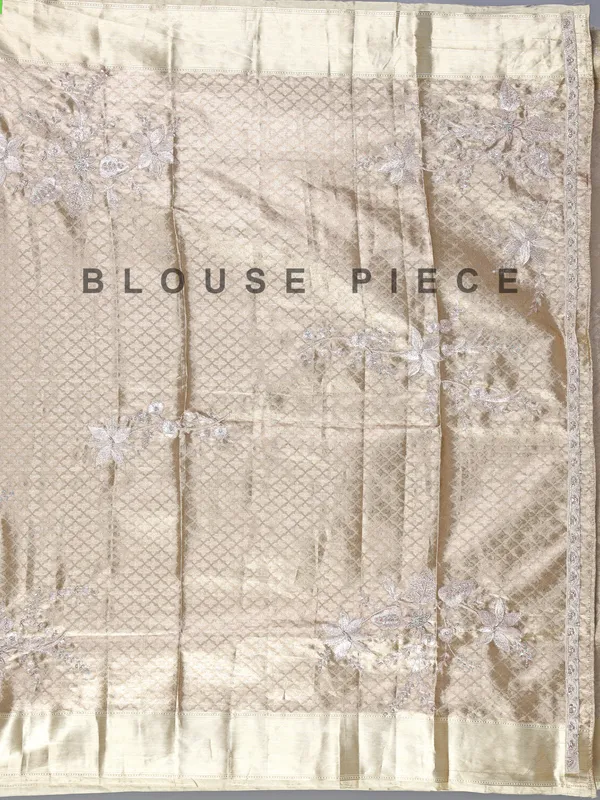 Golden tissue silk rich embellished saree for wedding wear
