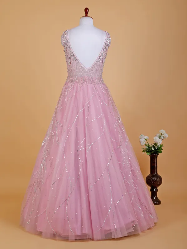 Gorgeous baby pink floor length gown