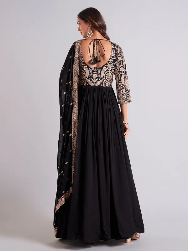 Gorgeous black georgette anarkali salwar suit