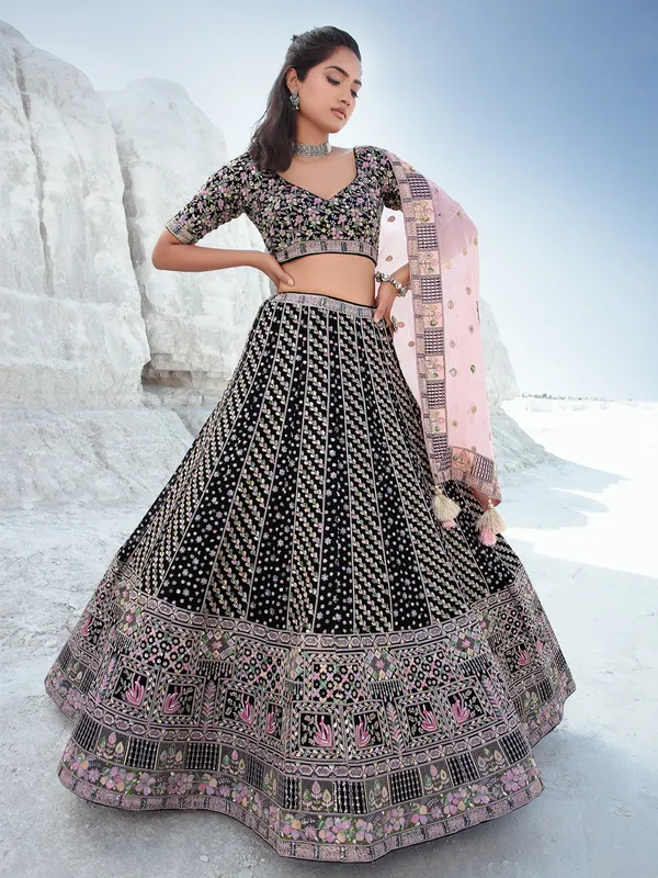 Gorgeous black georgette lehenga choli