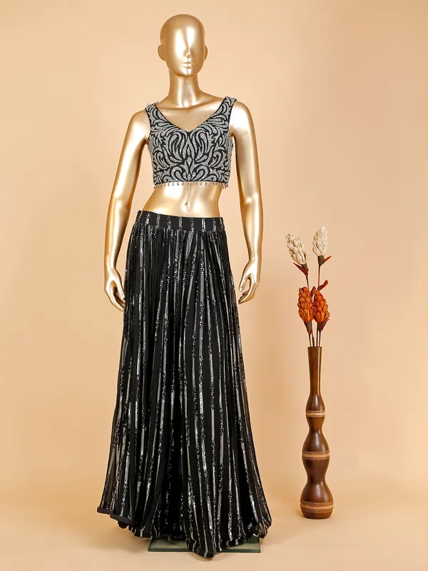 Gorgeous black georgette palazzo set