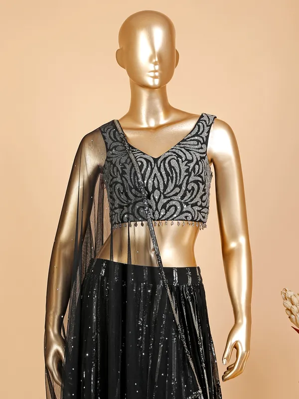 Gorgeous black georgette palazzo set
