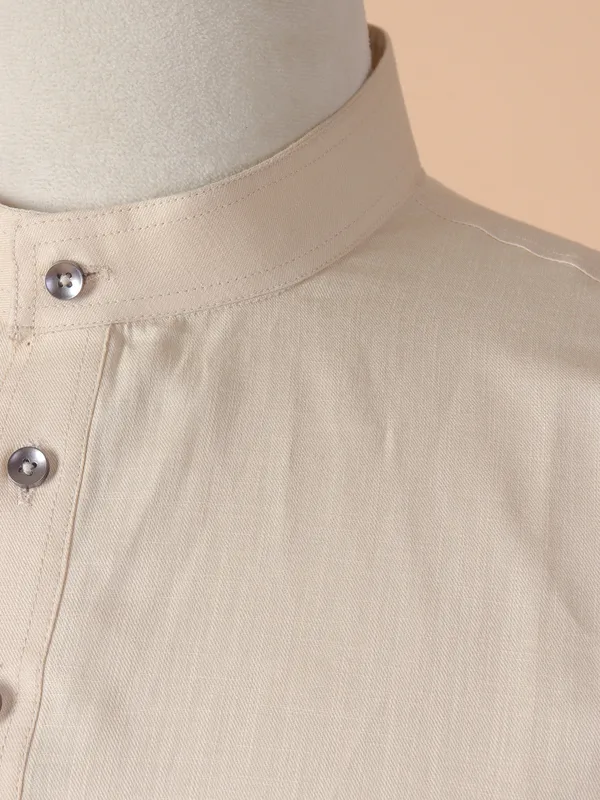 Gorgeous cream cotton kurta suit